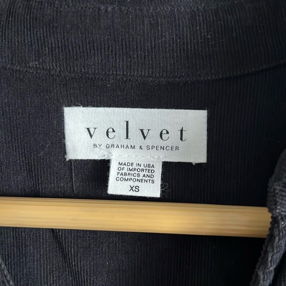 Velvet Gram & Spencer Lana Corduroy Shirt Dress Long Sleeves Mini Black - Picture 9 of 14